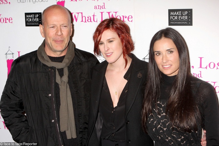 Bruce Willis, Rumer Willis and Demi Moore attending a party to celebrate the new cast of the Off Broadway play, "Love, Loss and What I Wore" at B Smith's Restaurant in New York, 24.03.2011. Credit: Rolf Mueller/face to face/Reporter
