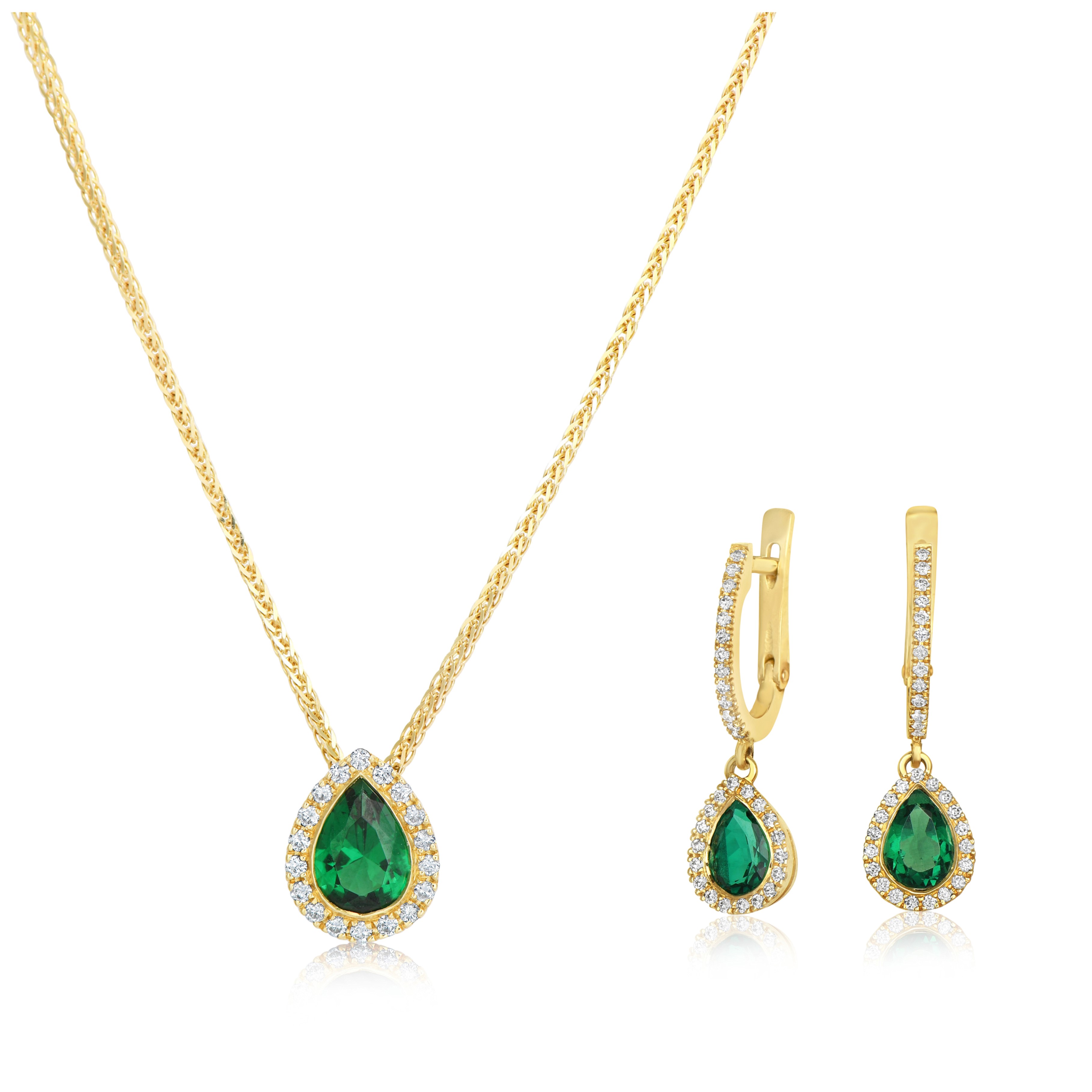 4 комплект с изумрудами